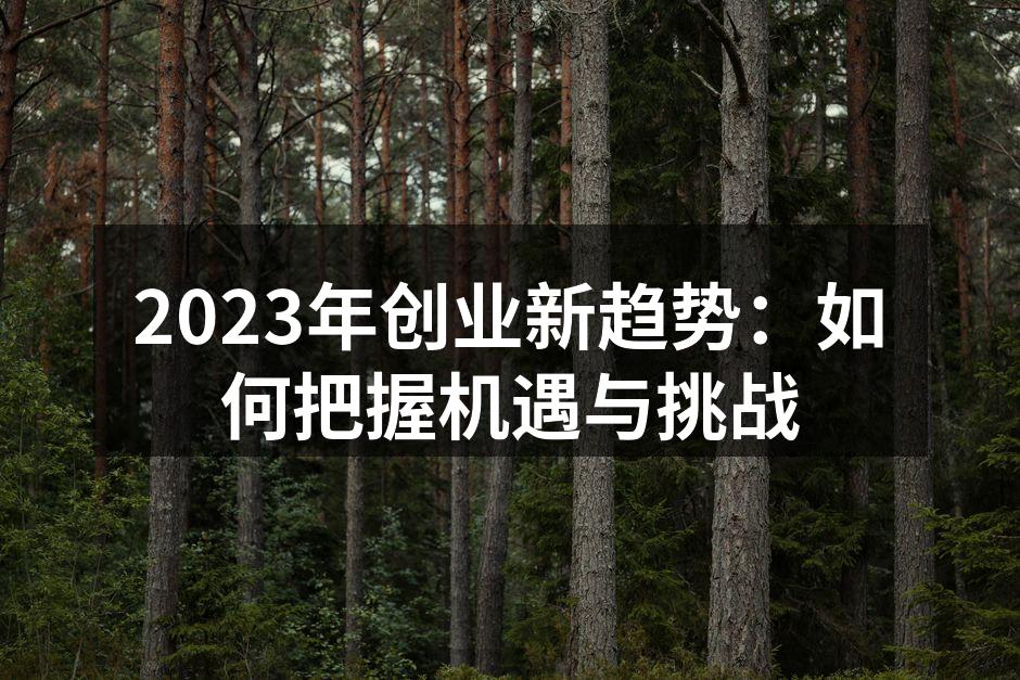 2023年创业新趋势：如何把握机遇与挑战